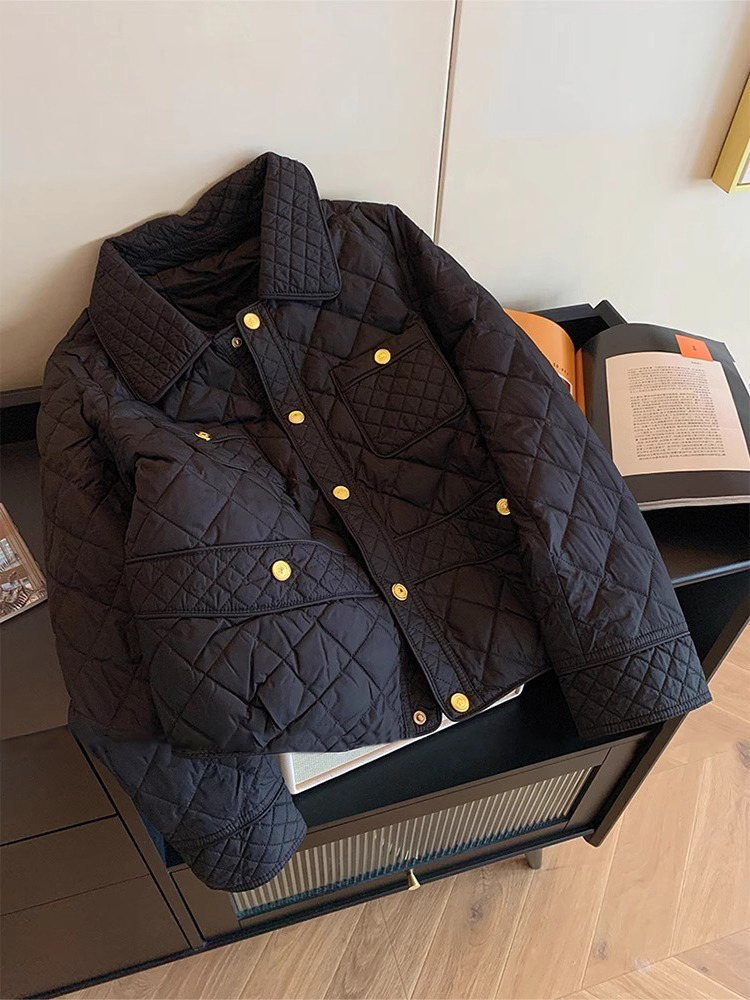 Women'S Fashion Quilted Jacket - Fashion Black Women Quilted Jacket Autumn
