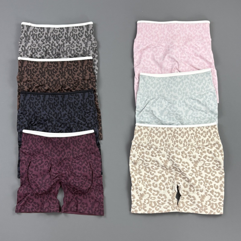 Women'S Fashion Leggings - HISTELLO Gym Shorts Leopard Print Women