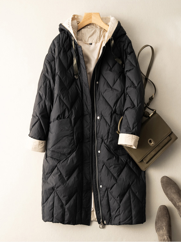 Women'S Fashion Quilted Jacket - SEDUTMO Long Winter Duck Down Jacket