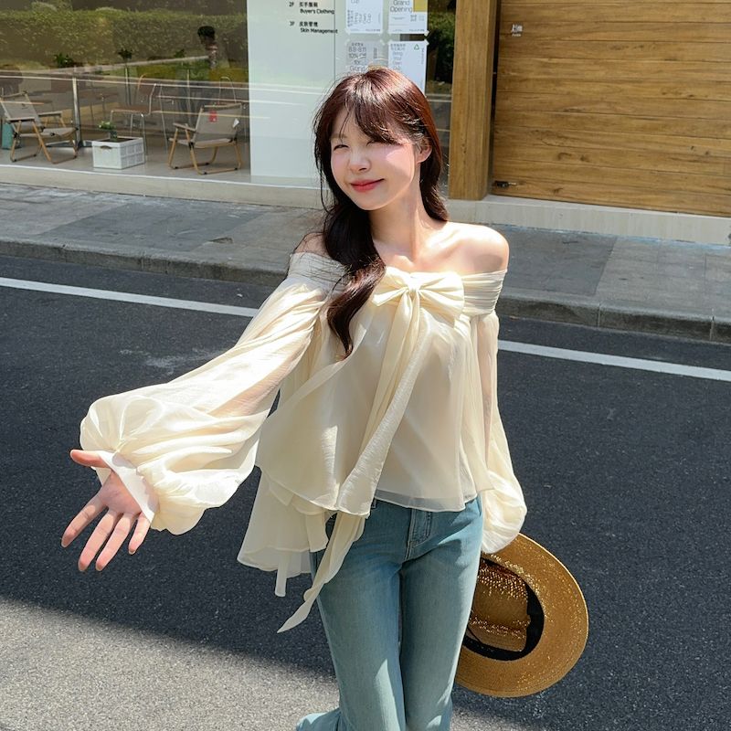 French Style Off Shoulder Puff - Off Shoulder Top 评论和价格