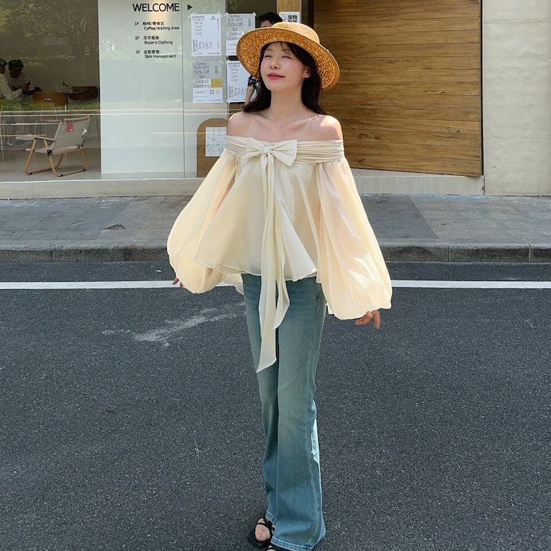 French Style Off Shoulder Puff - Off Shoulder Top 评论和价格