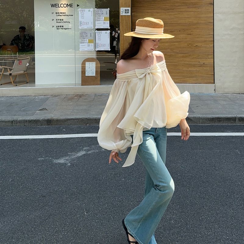 French Style Off Shoulder Puff - Off Shoulder Top 评论和价格