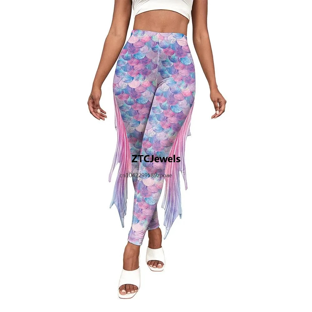 Mermaid Scale Printed Leggings - Women'S Fashion Leggings 评论和价格