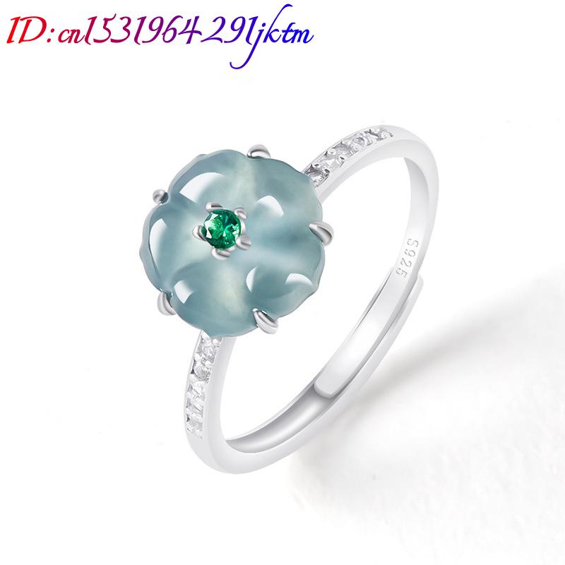 Blue Burmese Jadeite Flower Ri - Women'S Fashion 评论和价格