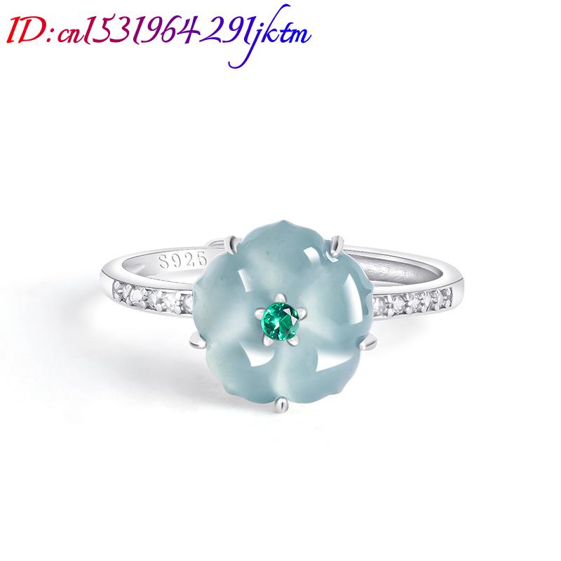 Blue Burmese Jadeite Flower Ri - Women'S Fashion 评论和价格