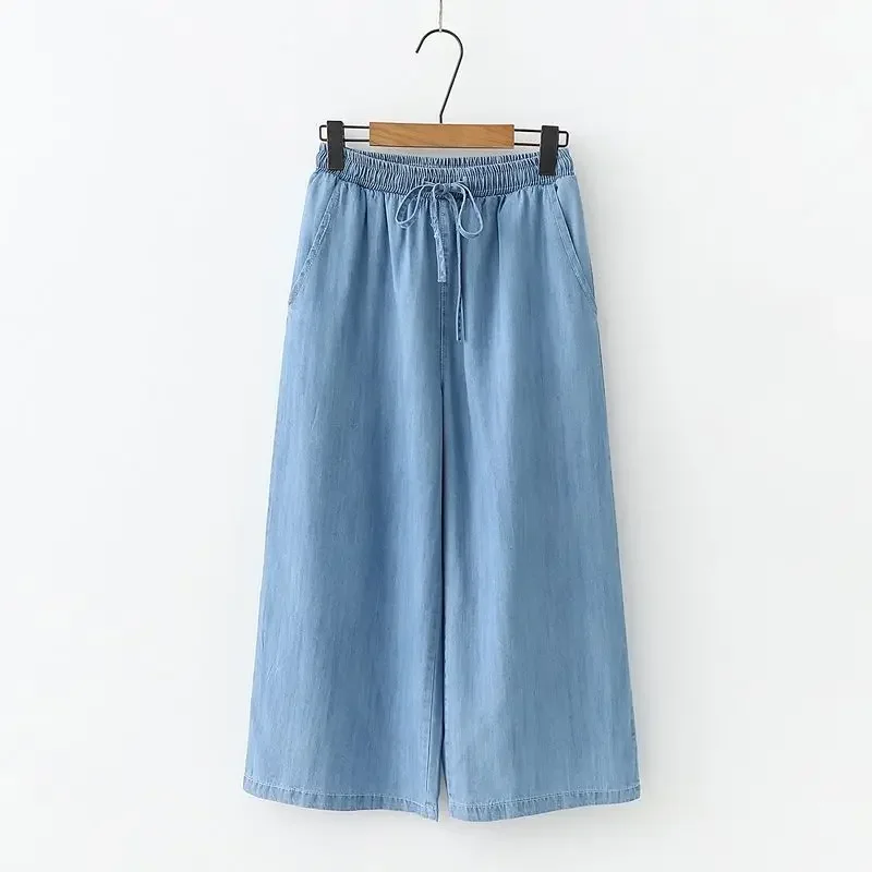 Fashion Cotton Blue Calf-Lengt - Mom Jeans Women 评论和价格