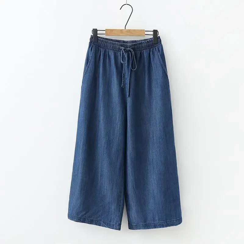 Fashion Cotton Blue Calf-Lengt - Mom Jeans Women 评论和价格