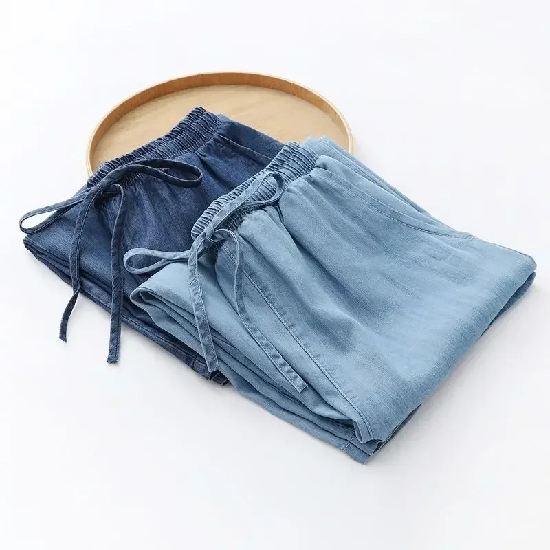 Fashion Cotton Blue Calf-Lengt - Mom Jeans Women 评论和价格