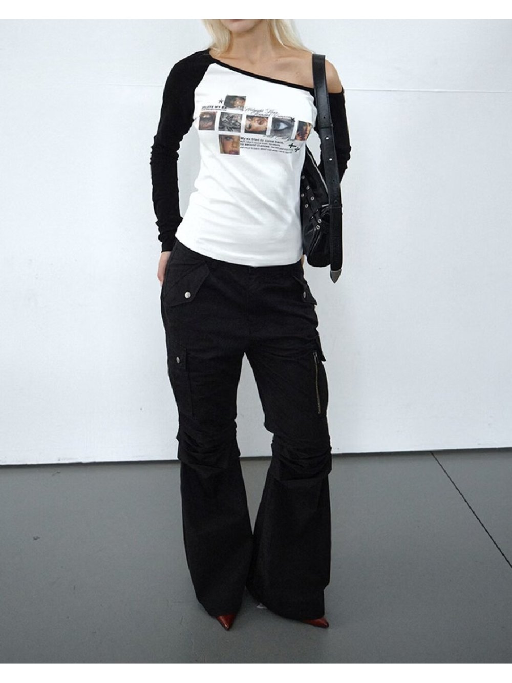New autumn retro punk portrait - Off Shoulder Top 评论和价格
