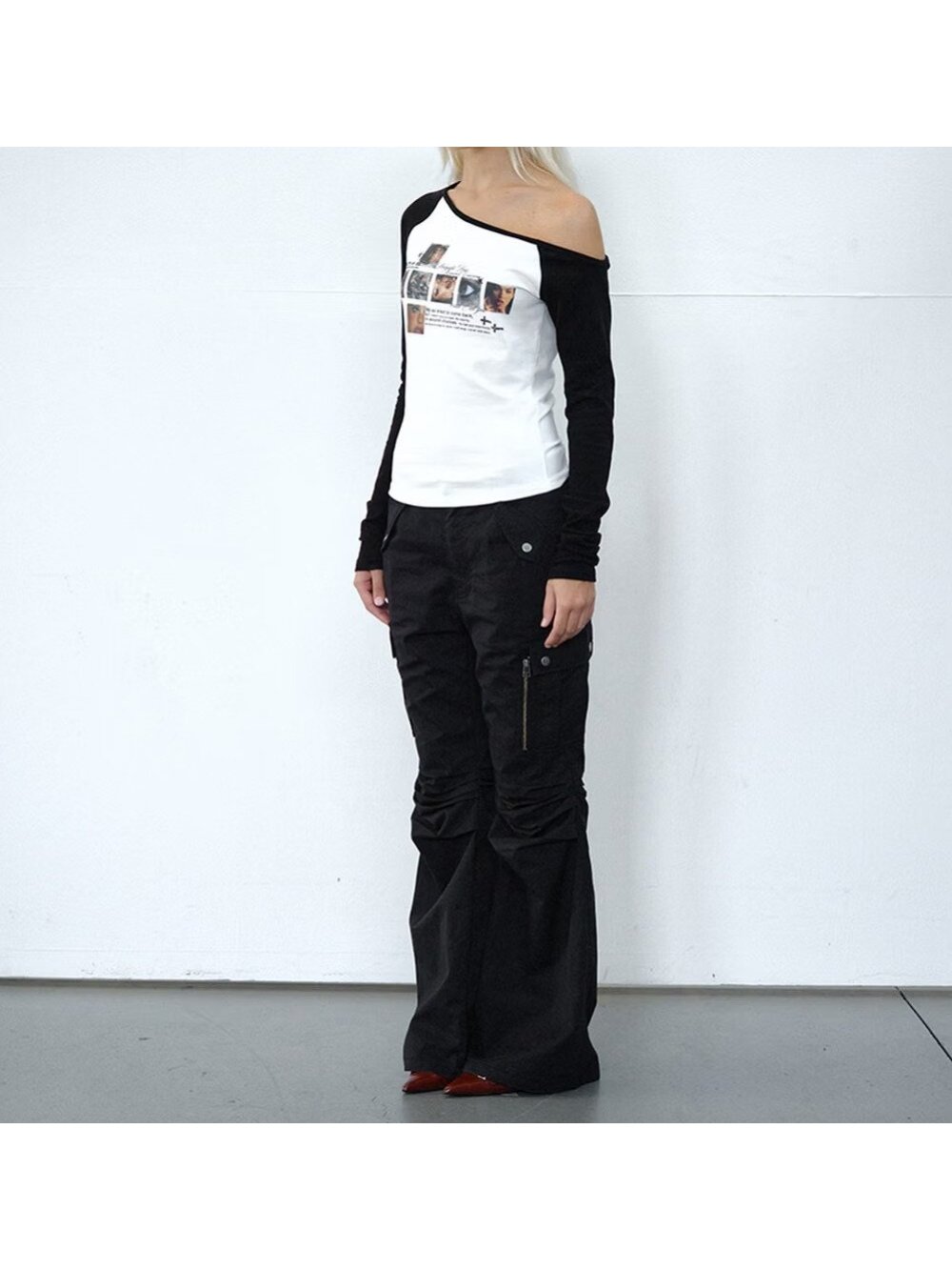 New autumn retro punk portrait - Off Shoulder Top 评论和价格