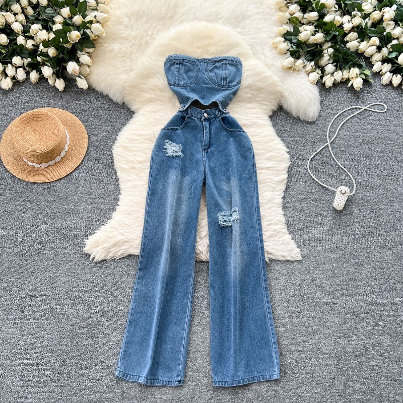 Denim Jumpsuits Women One Piec - Mom Jeans Women 评论和价格
