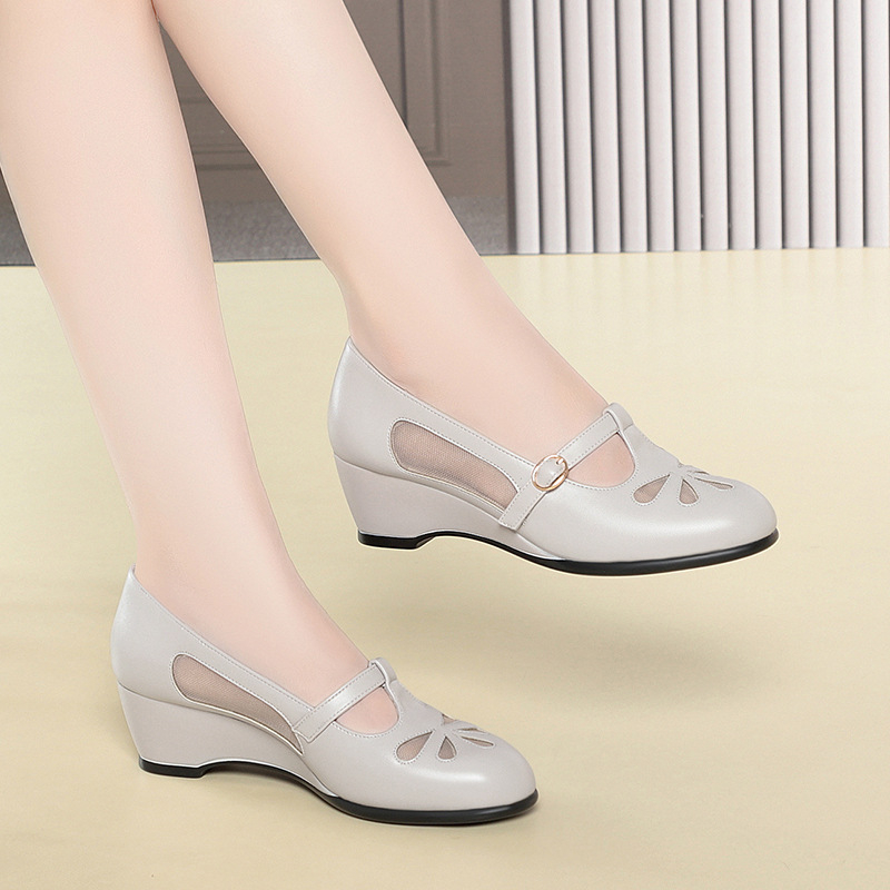 Middle Aged Women Summer Mesh  - Women'S Fashion Middle Ages 评论和价格