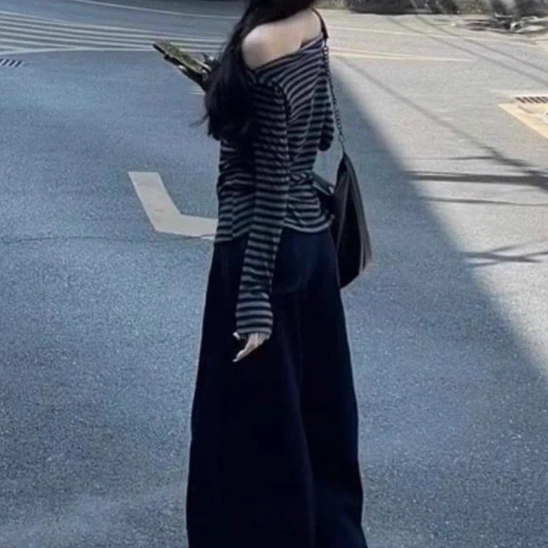 Women Vintage Striped Off Shou - Off Shoulder Top 评论和价格