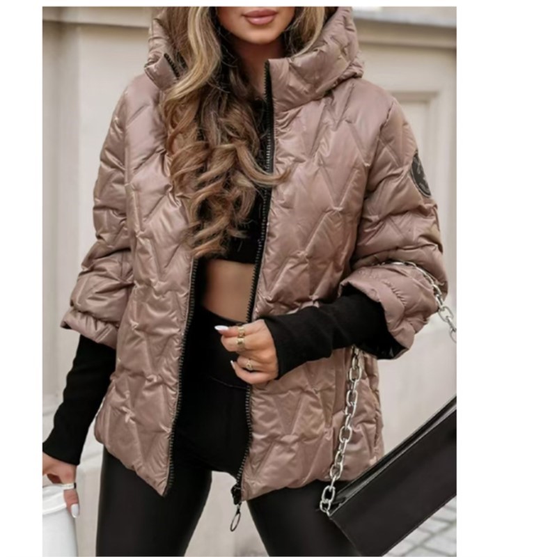 Street Fashion Hooded Quilted  - Women'S Fashion Quilted Jacket 评论和价格