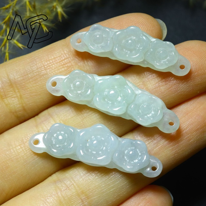 1pc Natural Jadeite Emerald Fl - Women'S Fashion 评论和价格