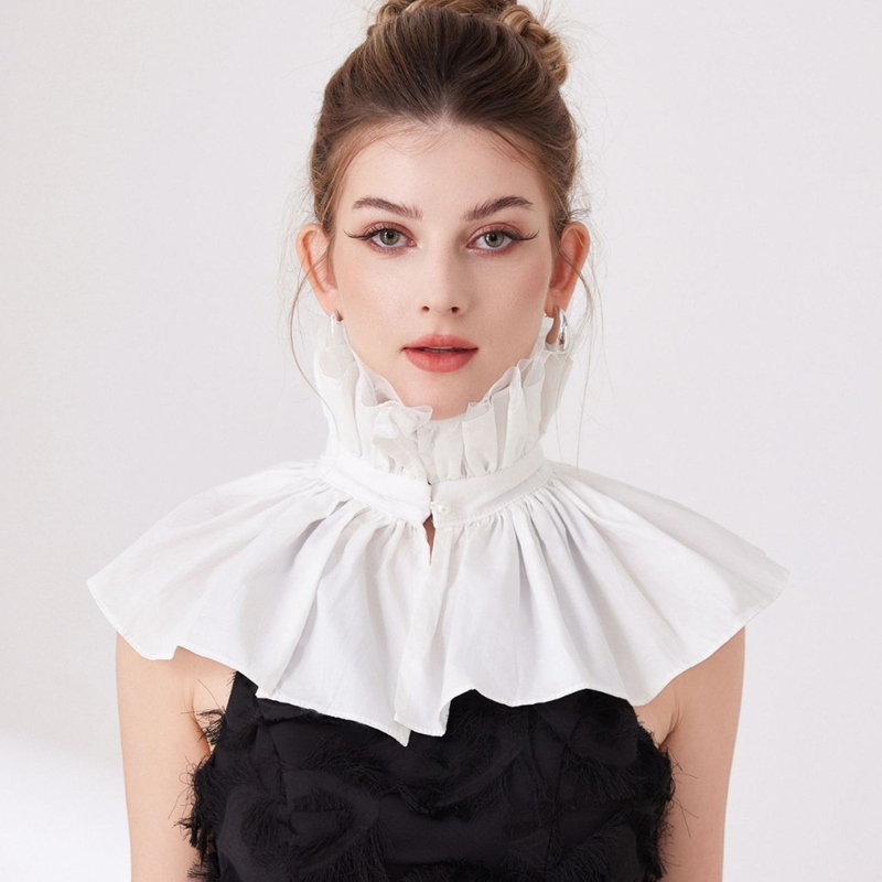 Detachable High Ruffled False  - Women'S Fashion 评论和价格