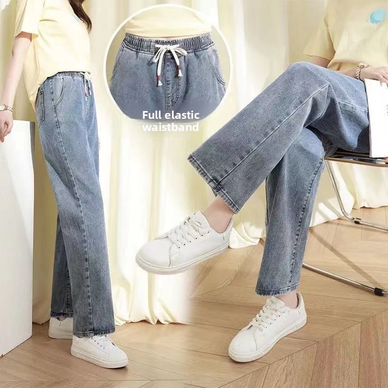 plus Size Elastic Waist Denim  - Mom Jeans Women 评论和价格
