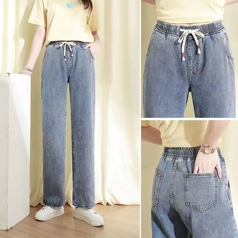 plus Size Elastic Waist Denim  - Mom Jeans Women 评论和价格