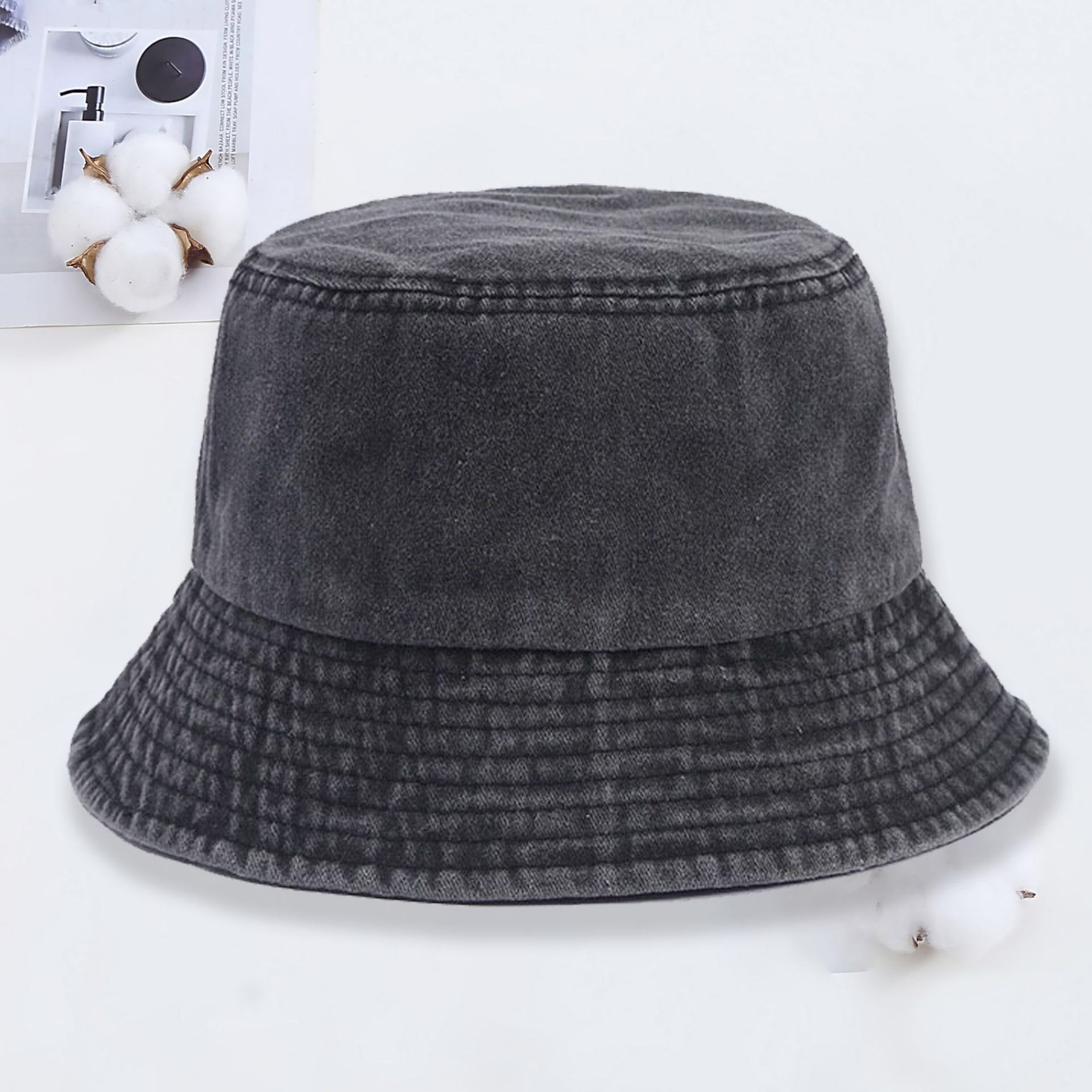 Custom Logo Denim Bucket Hat F - Women Fashion Logo Design 评论和价格