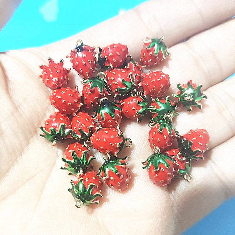 10PCS CHARMS STRAWBERRY PENDAN - Women'S Fashion Market Size 评论和价格