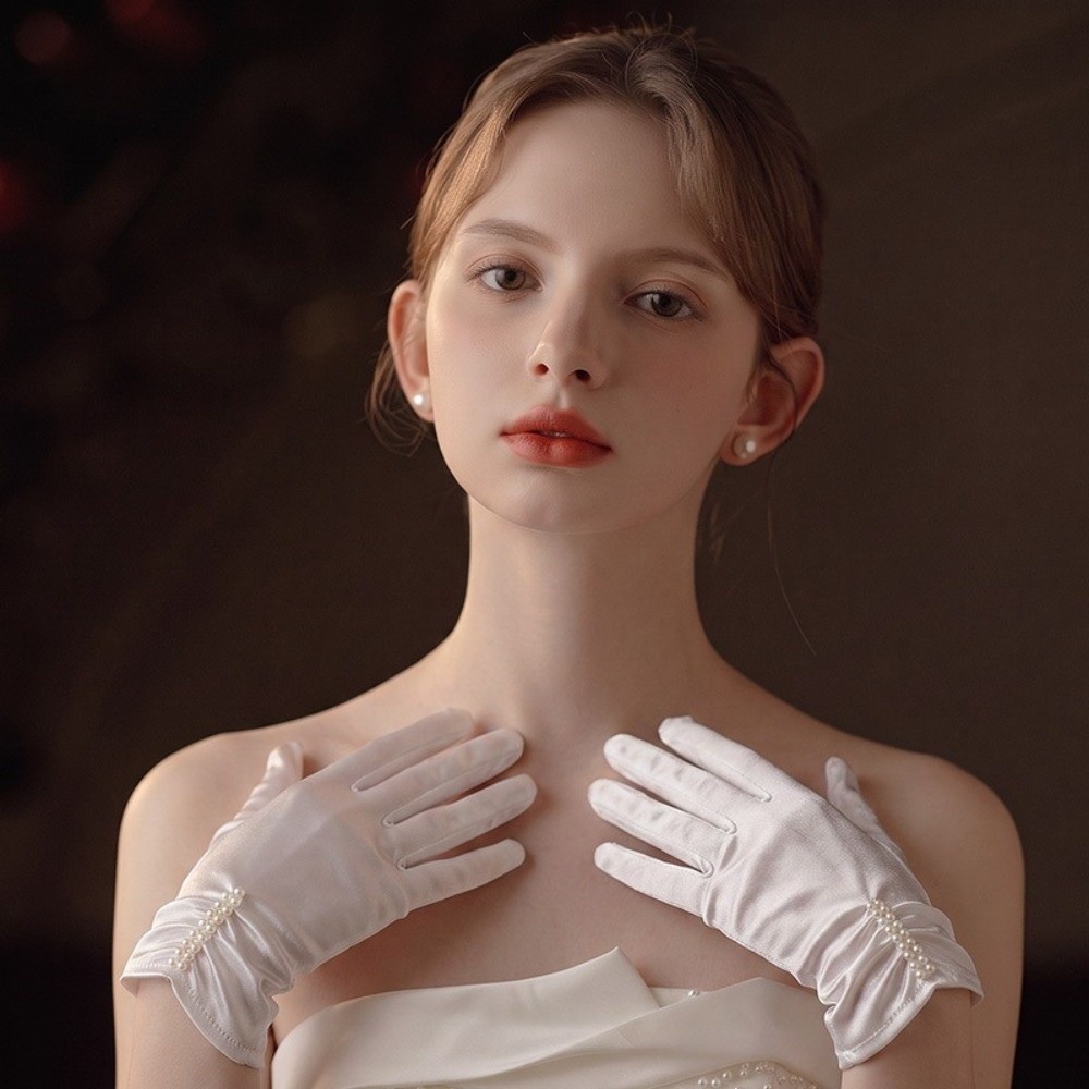 Satin Material Bridal Gloves P - Women Fashion Photoshoot 评论和价格