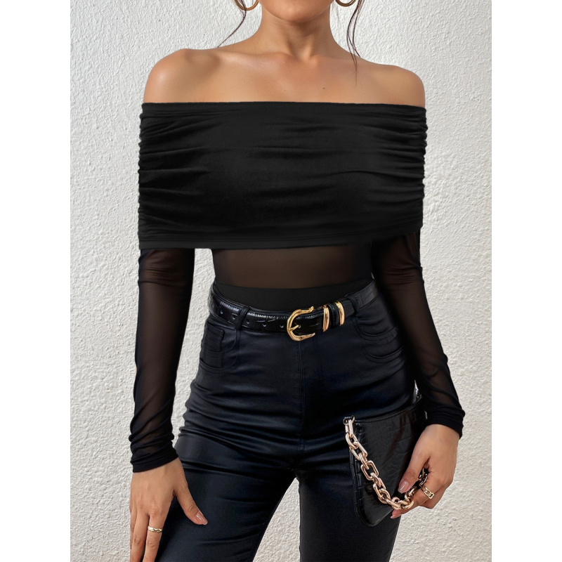 Spring And Autumn Off-Shoulder - Off Shoulder Top 评论和价格