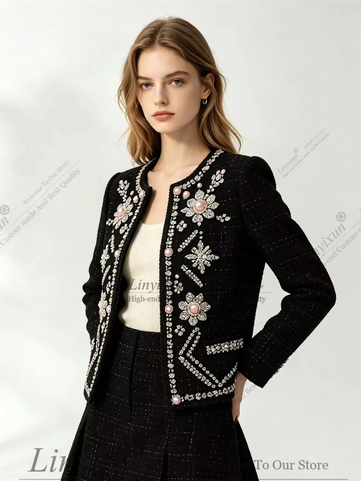 Female Elegant Crystal  Fringe - Pleated Skirt Women 评论和价格