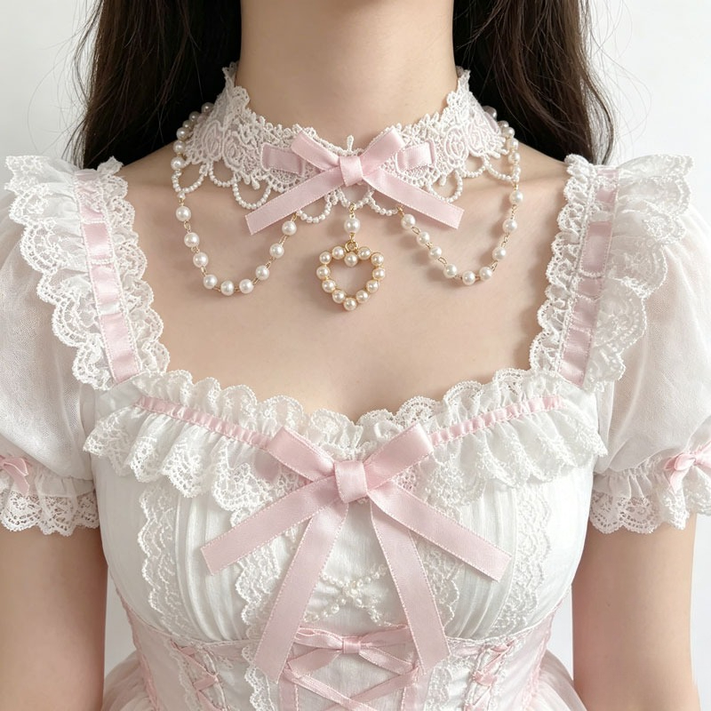 Lolita Pearl Sweet Lace Neckla - Women Fashion Photoshoot 评论和价格