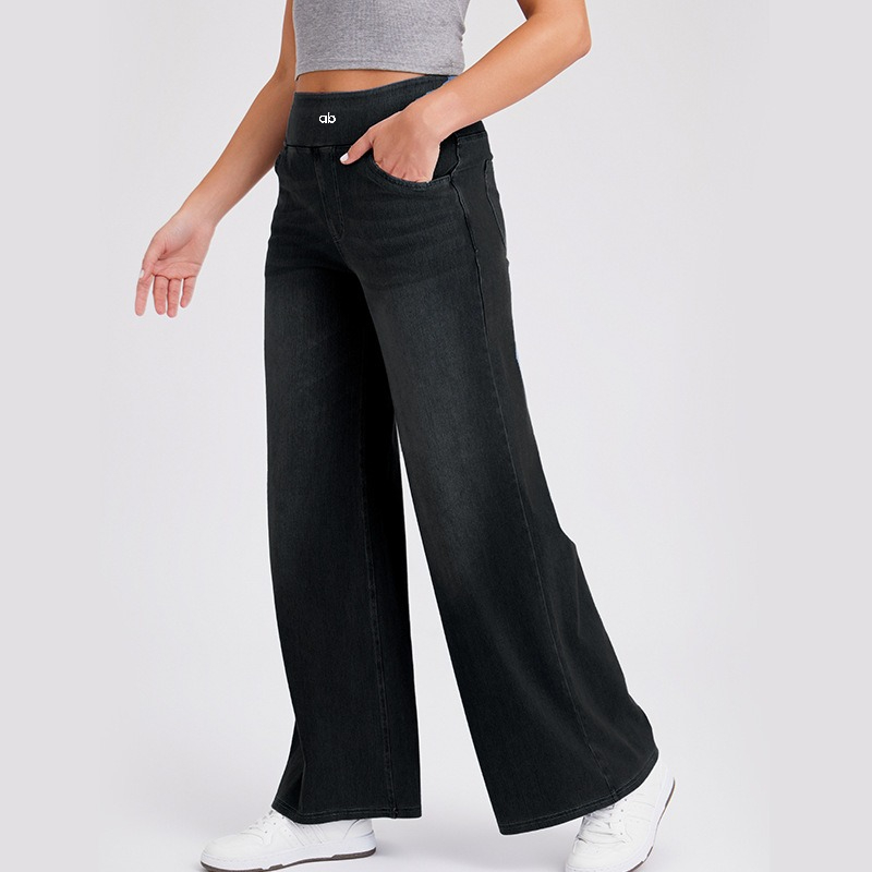 Women High Waist Wide Leg Deni - Mom Jeans Women 评论和价格
