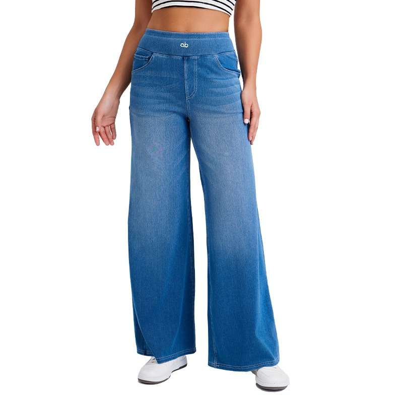 Women High Waist Wide Leg Deni - Mom Jeans Women 评论和价格