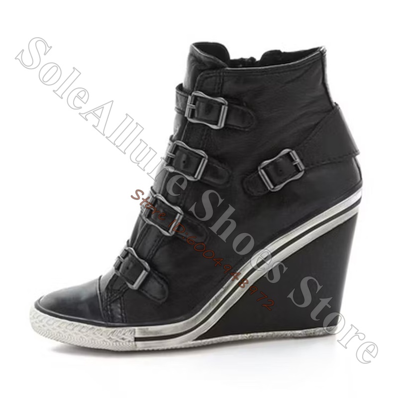 Grey Multi Buckle High Top Wed - Women'S Fashion Hats 评论和价格