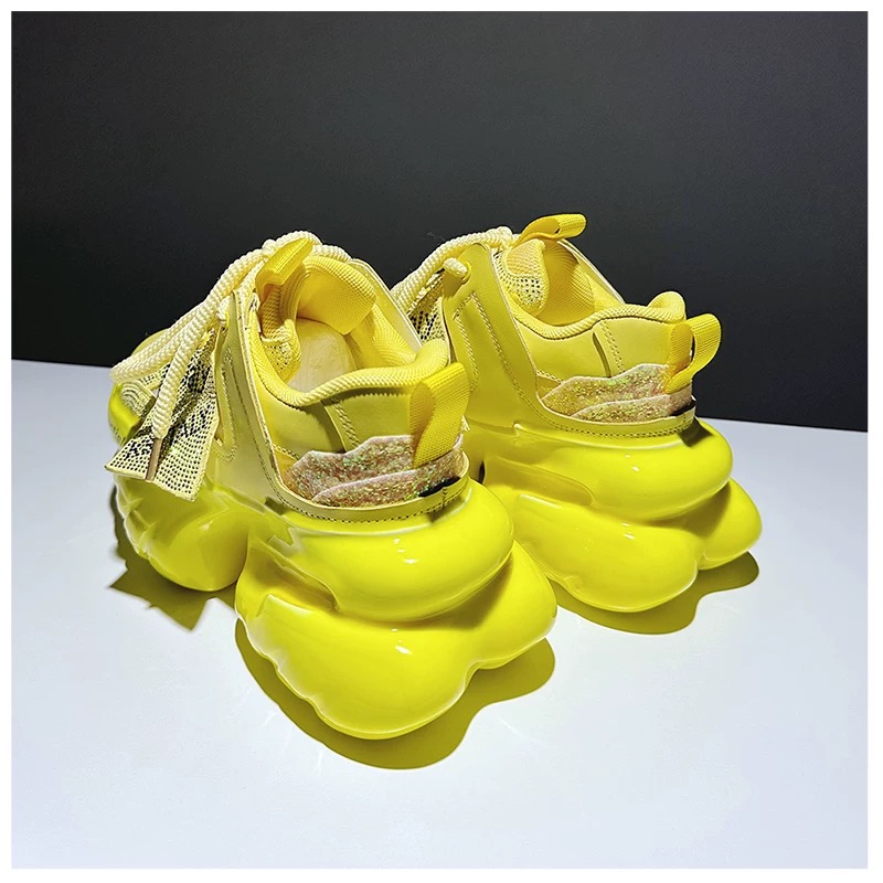 Women Chunky Sneakers High Pla - Women'S Yellow Fashion Sneakers 评论和价格